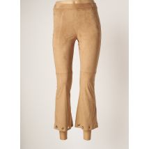 MOTEL - Pantalon 7/8 beige en polyester - Femme - Taille 34 - Modz
