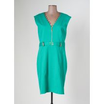 SONIA K - Robe mi-longue vert en coton - Femme - Taille 38 - Modz