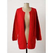 DES PETITS HAUTS - Gilet manches longues rouge en coton - Femme - Taille 36 - Modz