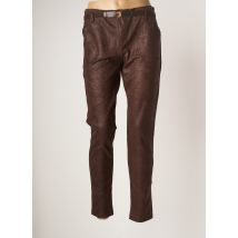 LO! LES FILLES - Pantalon slim marron en polyester - Femme - Taille 36 - Modz