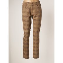 PARA MI - Pantalon slim marron en polyester - Femme - Taille 46 - Modz