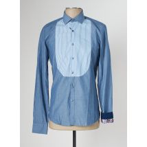OLYMP - Chemise manches longues bleu en coton - Homme - Taille M - Modz