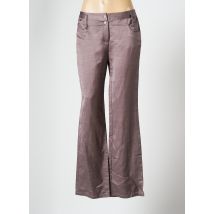 ZAPA - Pantalon large marron en ramie pour femme - Taille 40 - Modz