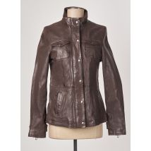ROSE GARDEN - Veste en cuir marron en cuir d'agneau - Femme - Taille 36 - Modz
