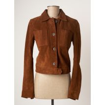 ROSE GARDEN - Veste en cuir marron en satin pour femme - Taille 42 - Modz