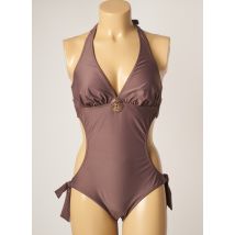 JANINE ROBIN - Maillot de bain 1 pièce marron en polyamide - Femme - Taille 40 - Modz