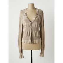 CRISTINA GAVIOLI - Gilet manches longues beige en acrylique pour femme - Taille 40 - Modz