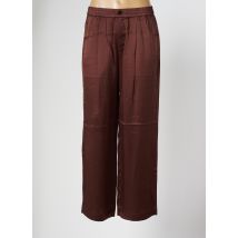6397 - Pantalon large marron en soie - Femme - Taille 36 - Modz