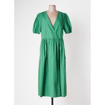 BELLE PIÈCE - Robe mi-longue vert en coton - Femme - Taille 34 - Modz