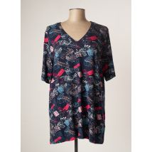 CHALOU - Tunique manches courtes bleu en viscose - Femme - Taille 46 - Modz