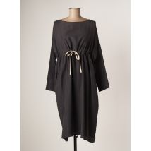 APUNTOB - Robe mi-longue gris en soie - Femme - Taille 36 - Modz