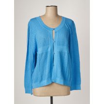 MONTAGUT - Gilet manches longues bleu en coton pour femme - Taille 42 - Modz