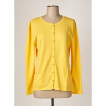 MONTAGUT - Gilet manches longues jaune en coton - Femme - Taille 42 - Modz