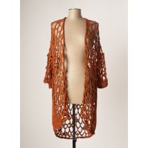 MAT. - Gilet manches longues marron en polyester - Femme - Taille 46 - Modz