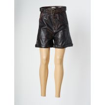 ROSE GARDEN - Short marron en cuir d'agneau - Femme - Taille 36 - Modz
