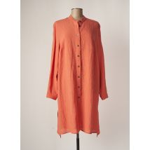 QUÉ - Robe mi-longue orange en lin - Femme - Taille 46 - Modz
