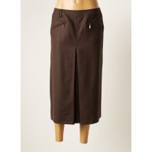 BASLER - Jupe mi-longue marron en laine vierge - Femme - Taille 40 - Modz