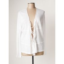 BASLER - Gilet manches longues blanc en lin - Femme - Taille 42 - Modz