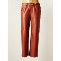 EMA BLUE'S - Pantalon droit marron en polyester - Femme - Taille 36 - Modz