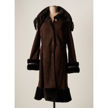 ESCADA - Manteau long marron en cuir d'agneau - Femme - Taille 44 - Modz