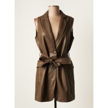 NÜ - Veste simili cuir marron en polyurethane - Femme - Taille 36 - Modz