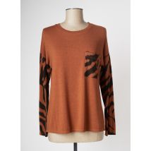 COULEURS DU TEMPS - Pull marron en viscose - Femme - Taille 40 - Modz