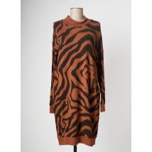 COULEURS DU TEMPS - Robe pull marron en viscose - Femme - Taille 40 - Modz