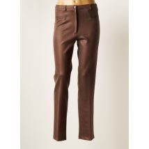 IMPULSION - Pantalon droit marron en polyester - Femme - Taille 54 - Modz