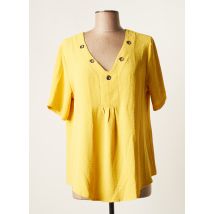 HALOGENE - Tunique manches courtes jaune en polyester - Femme - Taille 40 - Modz