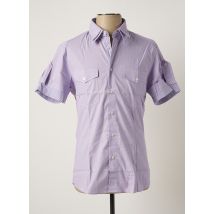 YES.ZEE - Chemise manches courtes violet en coton - Homme - Taille S - Modz