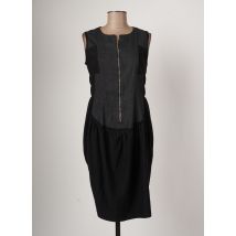 ARELINE - Robe mi-longue noir en coton - Femme - Taille 36 - Modz