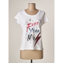ROSE GARDEN - T-shirt blanc en viscose pour femme - Taille 38 - Modz