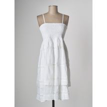 ICONIQUE - Robe mi-longue blanc en coton - Femme - Taille 38 - Modz