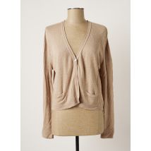 POLES - Gilet manches longues beige en lin - Femme - Taille 40 - Modz