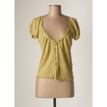 IAM - Gilet manches courtes vert en lin - Femme - Taille 40 - Modz