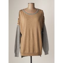 AMS PURE - Pull tunique beige en viscose - Femme - Taille 40 - Modz
