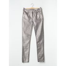 LAUREN VIDAL - Pantalon slim gris en coton - Femme - Taille 36 - Modz