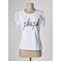 SALSA - T-shirt blanc en coton pour femme - Taille 34 - Modz