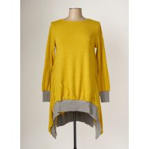 MALOKA - Pull tunique jaune en polyester - Femme - Taille 36 - Modz