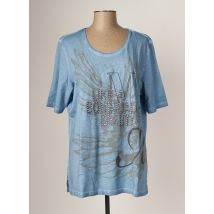 LEAH CURVE - T-shirt bleu en coton - Femme - Taille 46 - Modz