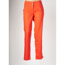 ZELI - Pantalon droit orange en coton - Femme - Taille 56 - Modz