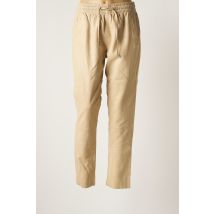 GIPSY BY MAURITIUS - Pantalon 7/8 beige en cuir d'agneau - Femme - Taille 34 - Modz