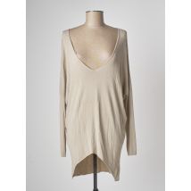 DE ANGELIS - Tunique manches longues beige en viscose - Femme - Taille TU - Modz
