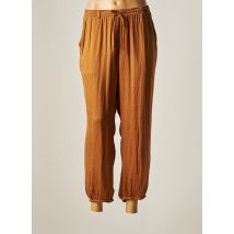 VAN-DOS - Pantalon 7/8 marron en polyester - Femme - Taille 40 - Modz