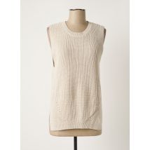 OUI - Pull beige en coton - Femme - Taille 40 - Modz