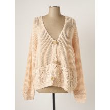 CREAM - Gilet manches longues rose en coton pour femme - Taille 42 - Modz