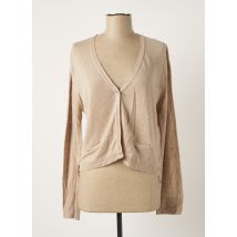POLES - Gilet manches longues beige en lin - Femme - Taille 40 - Modz