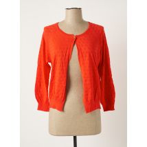 MONTAGUT - Gilet manches longues rouge en coton - Femme - Taille 40 - Modz