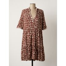 GENESIS - Robe mi-longue marron en viscose - Femme - Taille 36 - Modz