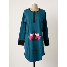 NUIT CALINE - Chemise de nuit bleu en coton - Femme - Taille 38 - Modz